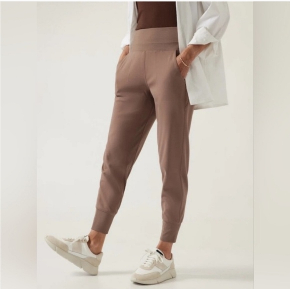 Athleta Venice Womens Joggers Size Large Mauve Color High Rise Activewear Travel